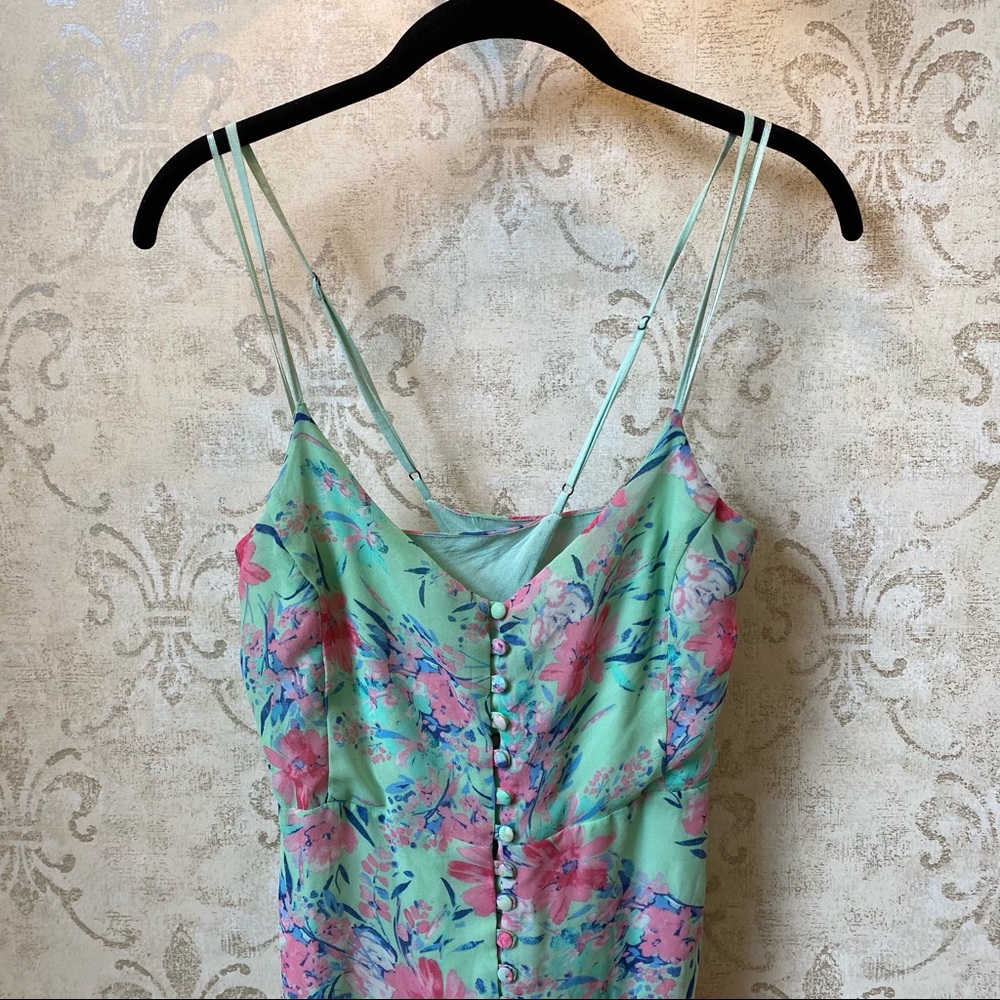 Urban Outfitters Sea foam Floral Maxi Slip Dress L - Picture 3 of 5